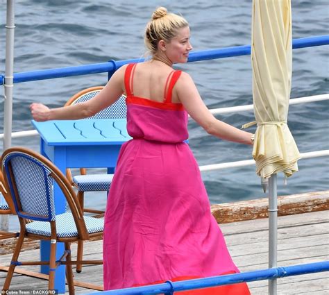 amber heard bikini|Amber Heard dons a tiny red bikini on a yacht in the Amalfi Coast